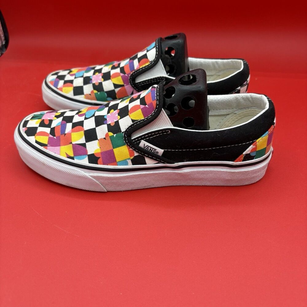 VANS "Flower Power" Floral Checkerboard Skate Shoes Sneakers Unisex Size M5/F6.5 - Picture 2 of 8